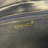 Chanel Black Diamond Stitch Flap CC Bag 1988