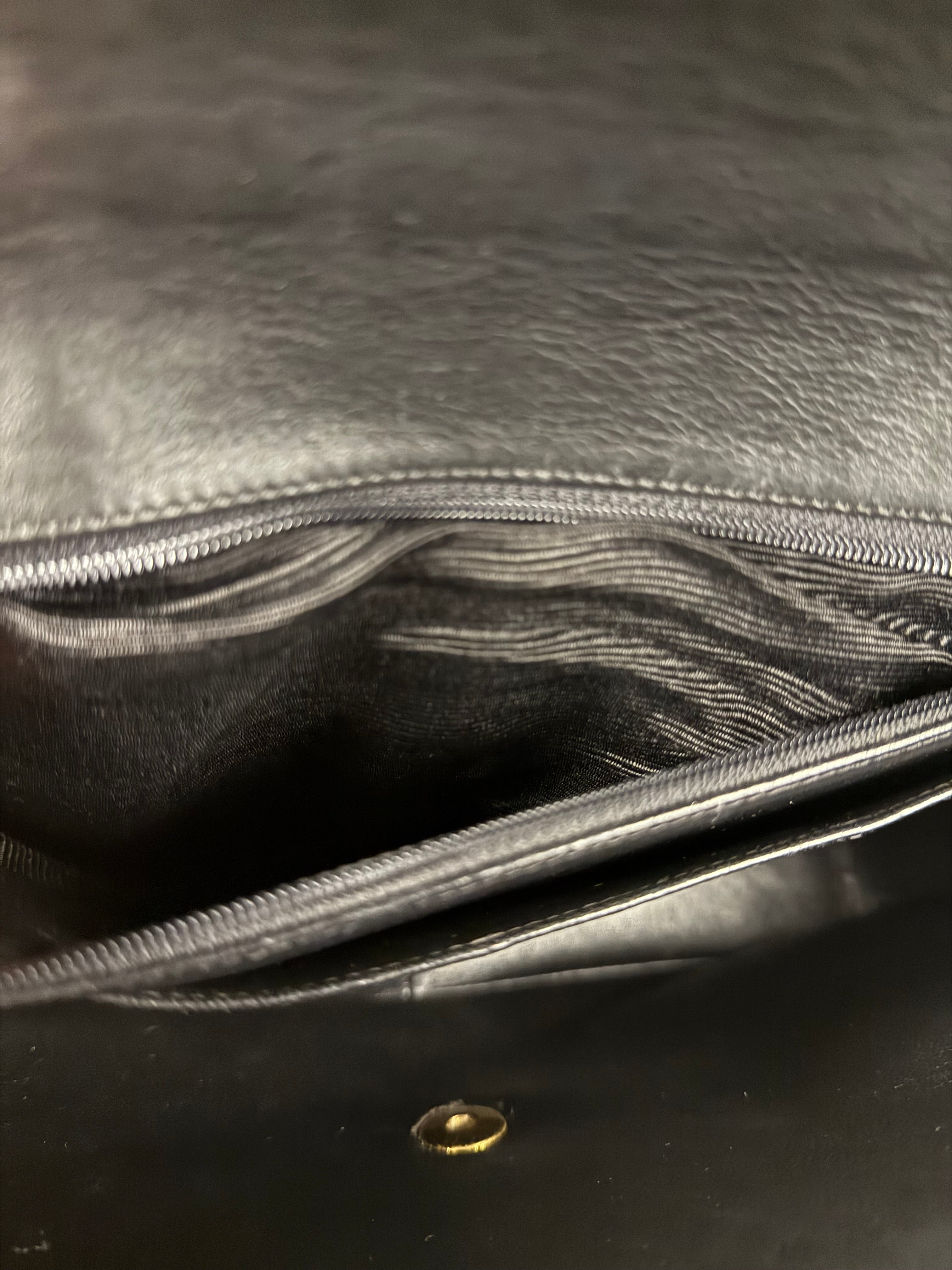 Chanel Black Patent Mademoiselle Single Flap Bag '95