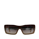 Chanel Beige/Brown Shield Wraparound Reading Sunglasses