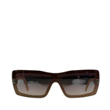 Chanel Beige/Brown Shield Wraparound Reading Sunglasses