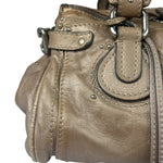 Chloe Bronze Leather Paddington Shoulder Bag