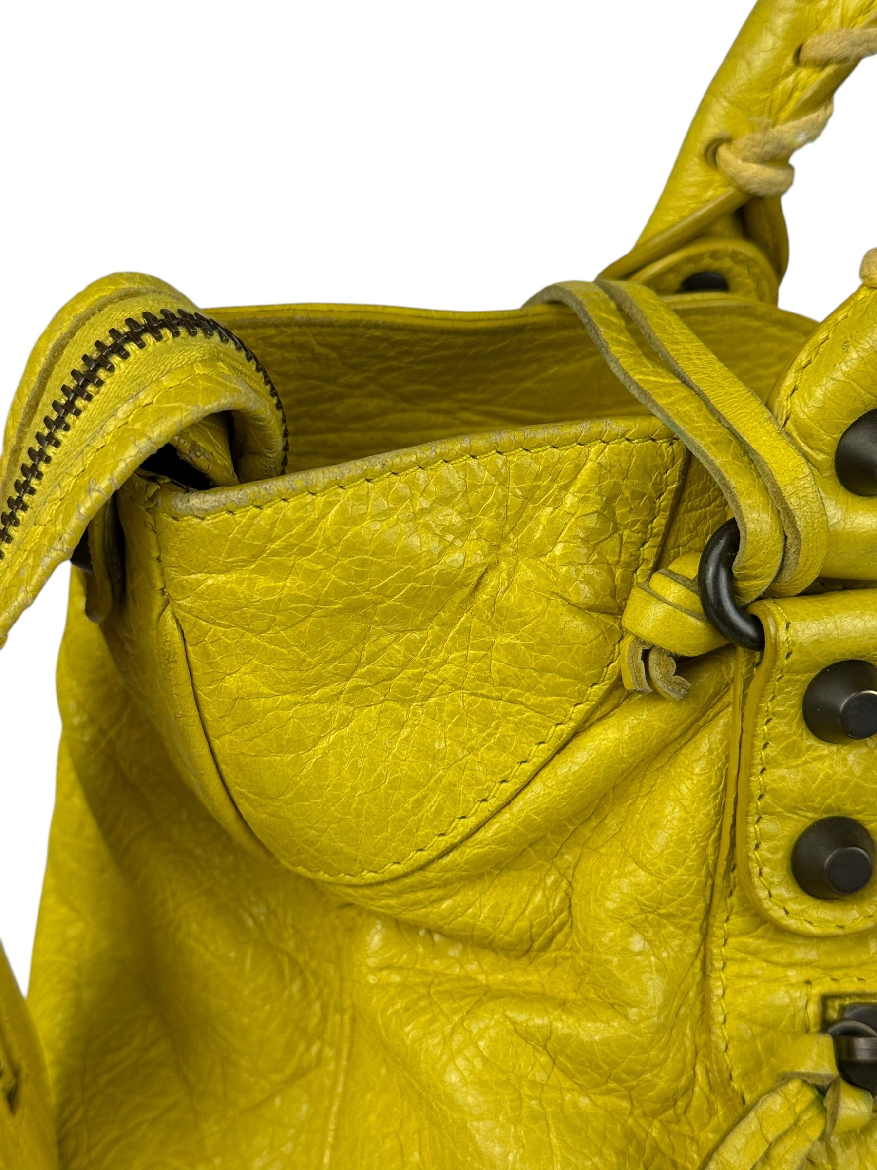 Balenciaga Yellow Leather Classic City Bag