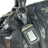 Prada Black Tessuto Nylon/Nappa Leather Waves Two-Way Bag