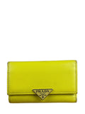 Prada Yellow Saffiano Leather Small Key Holder