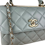 Chanel CC Trendy Blue Leather Flap Top Handle Bag