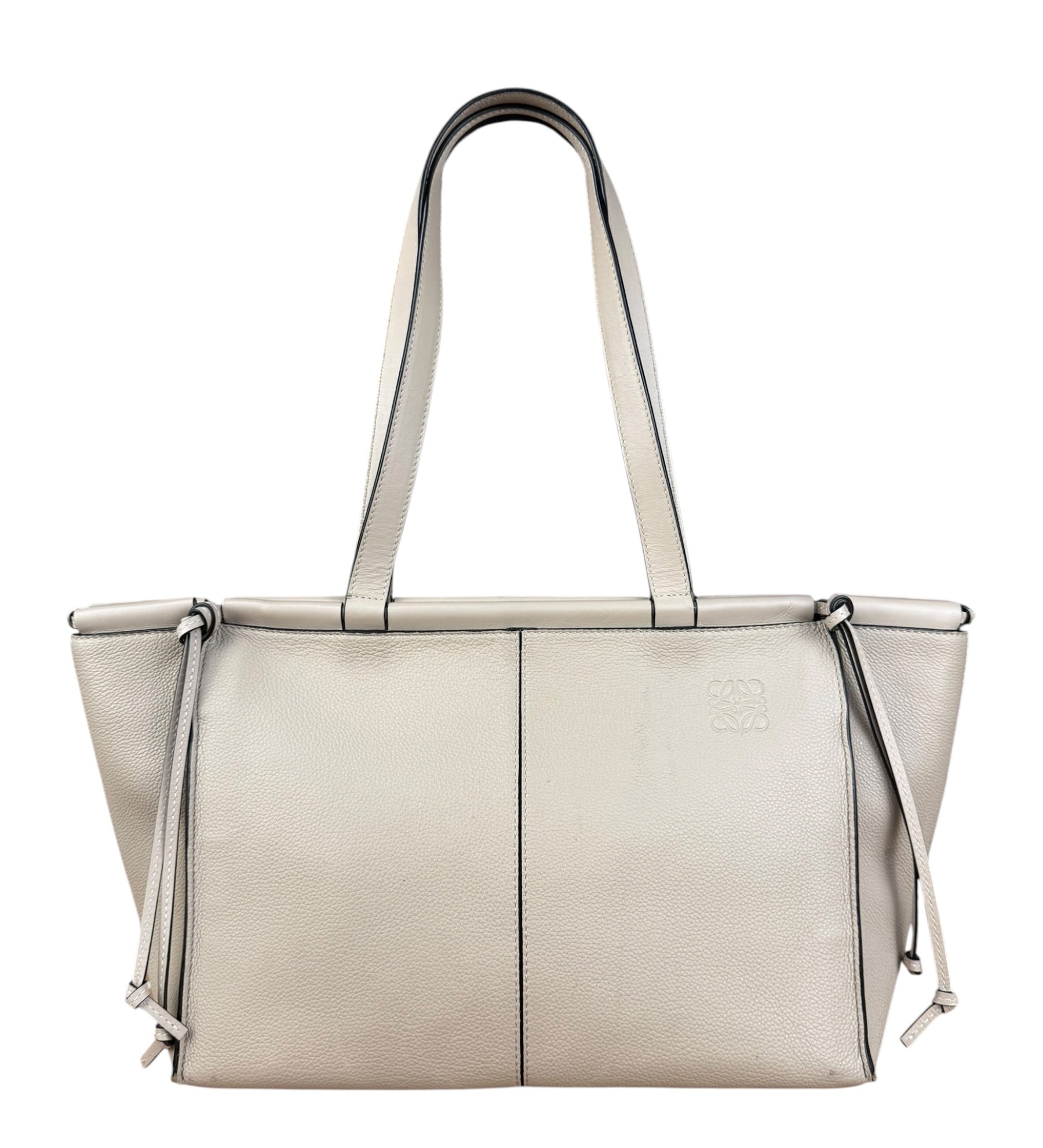 Loewe Beige Pebbled Leather Cushion Tote