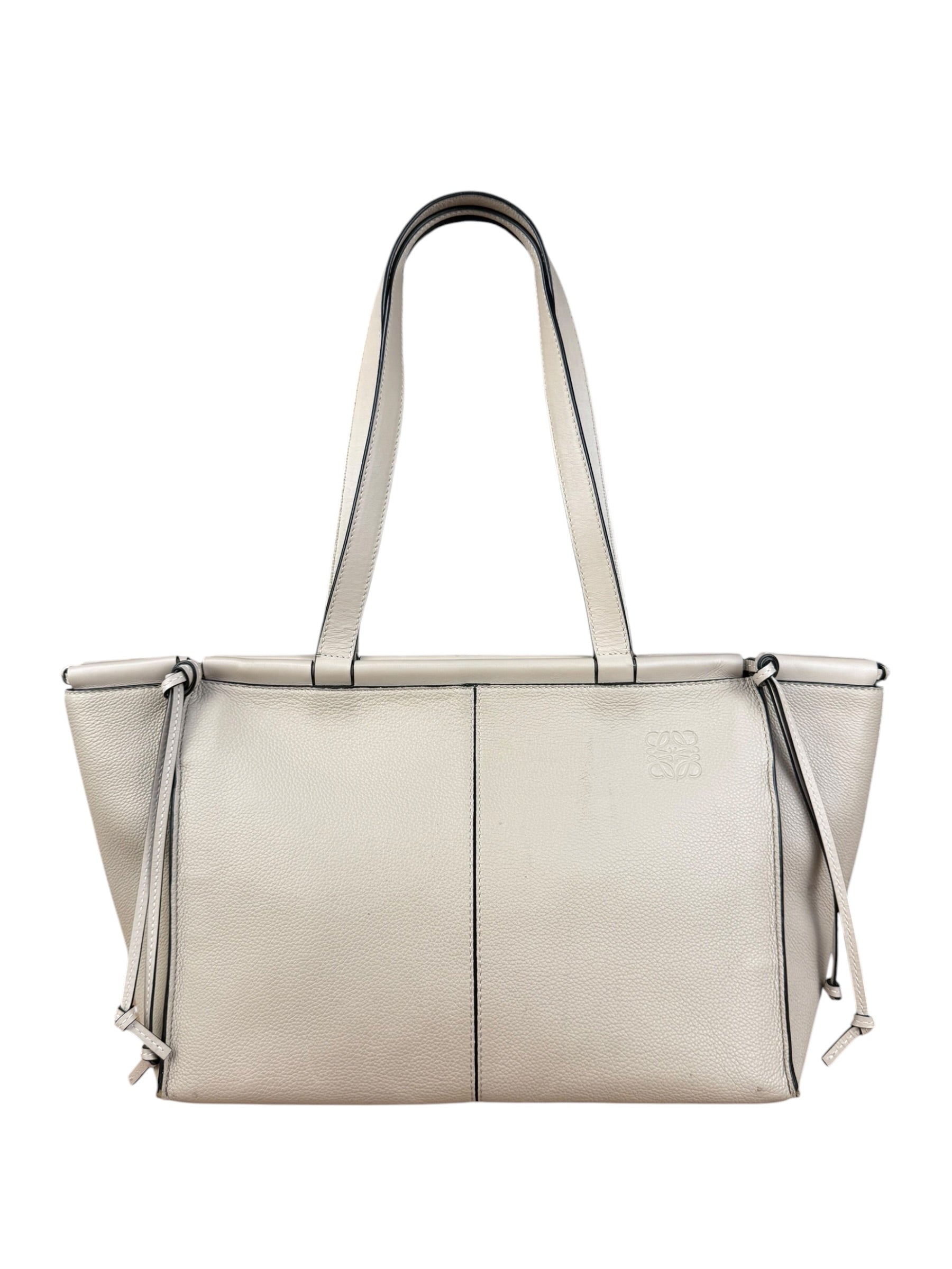 Loewe Beige Pebbled Leather Cushion Tote