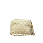 Chanel Beige Quilted Leather Chain Shoulder Bag