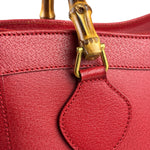 Gucci Red Leather Diana Bamboo Handle Tote