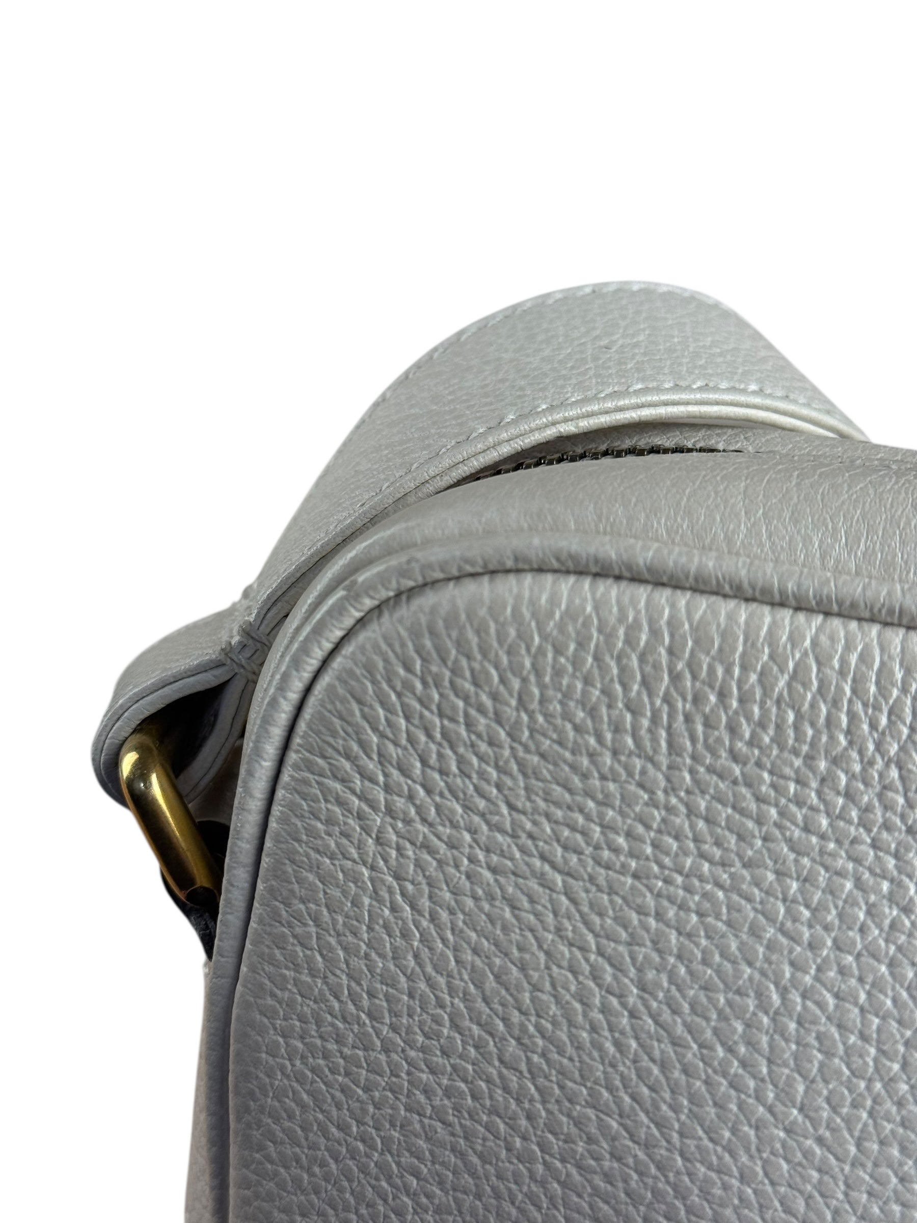 Gucci White Grained Sherry Leather Crossbody