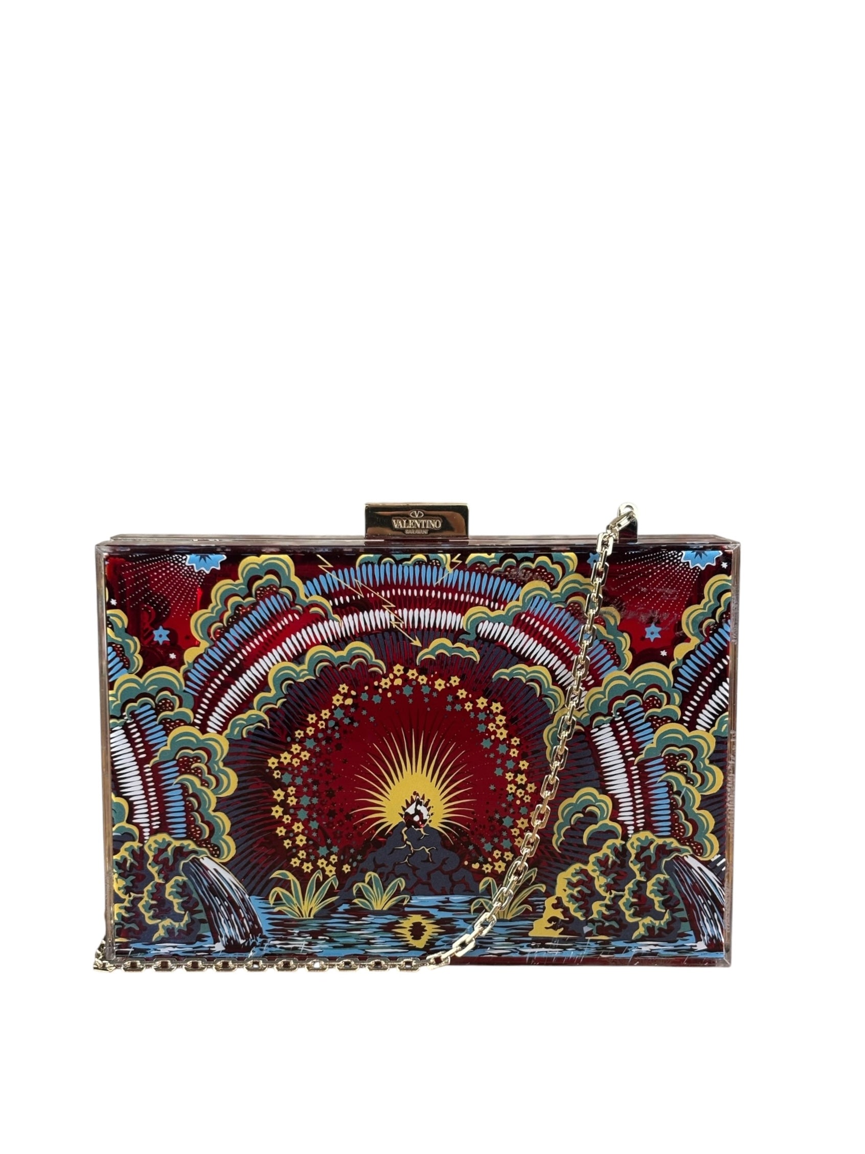 Valentino Plexiglass Volcano Box Clutch 2016