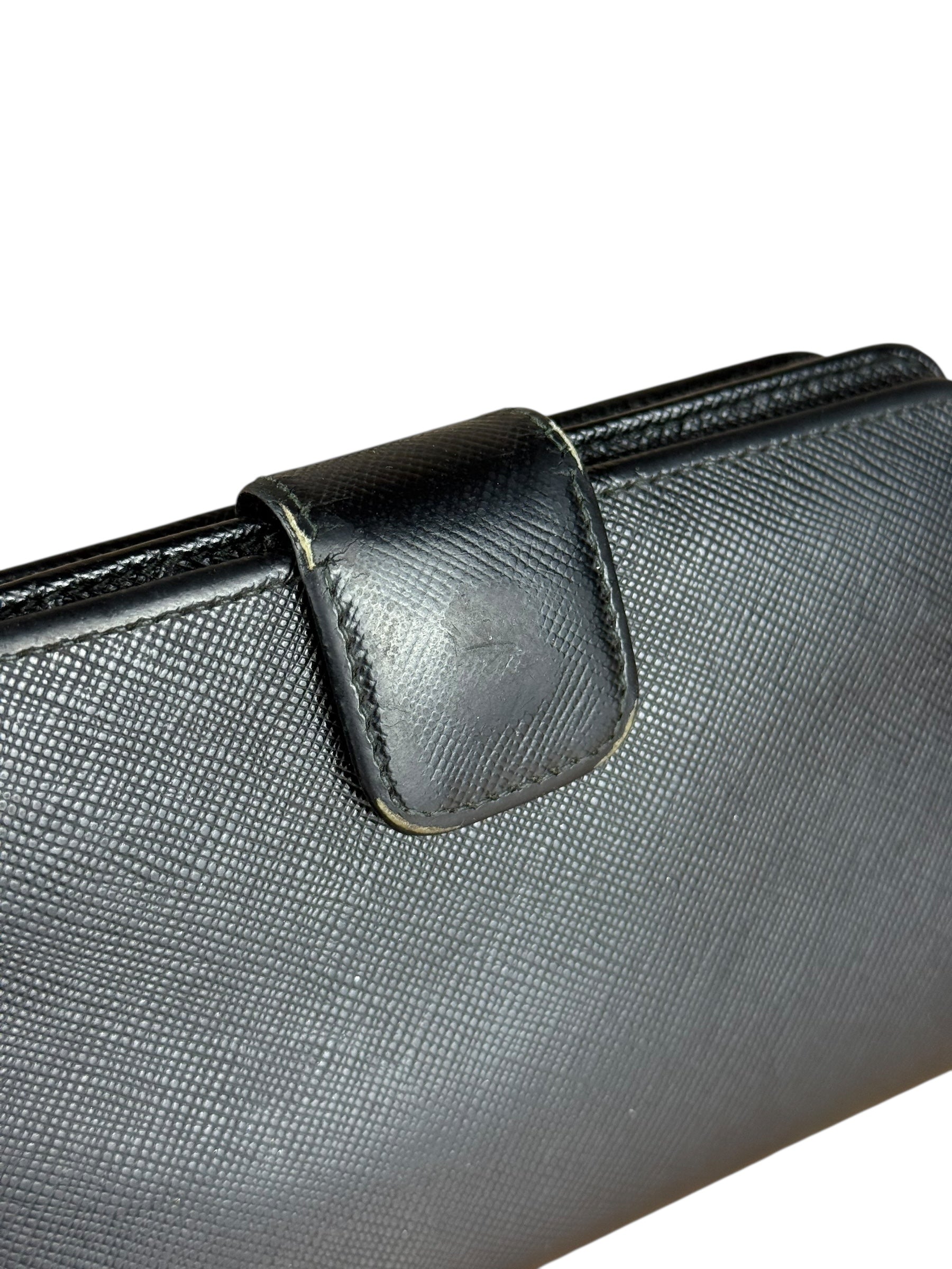 Prada Saffiano Zip Compact Wallet