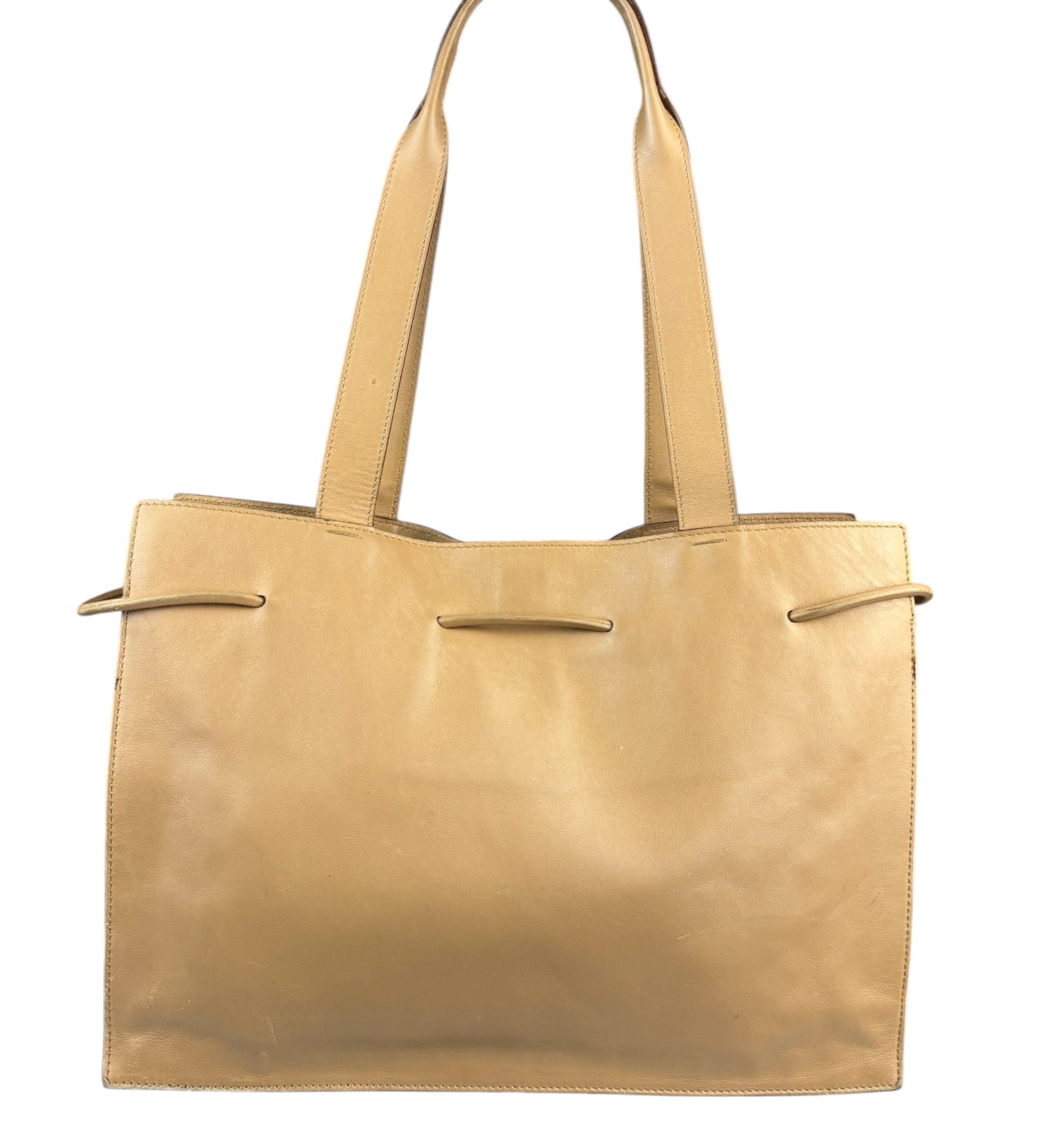 Gucci Beige Leather Balthus Drawstring Tote Bag