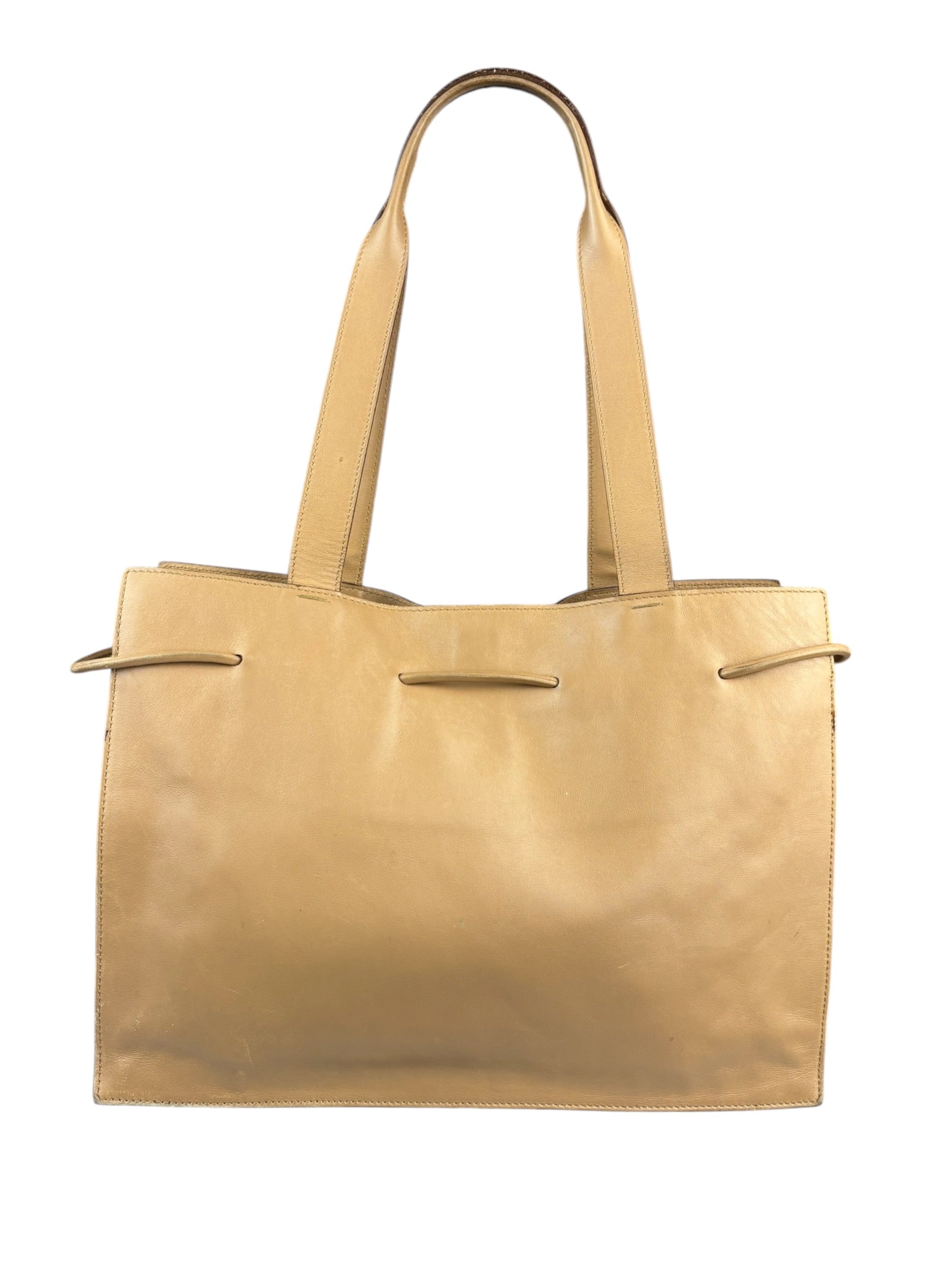 Gucci Beige Leather Balthus Drawstring Tote Bag