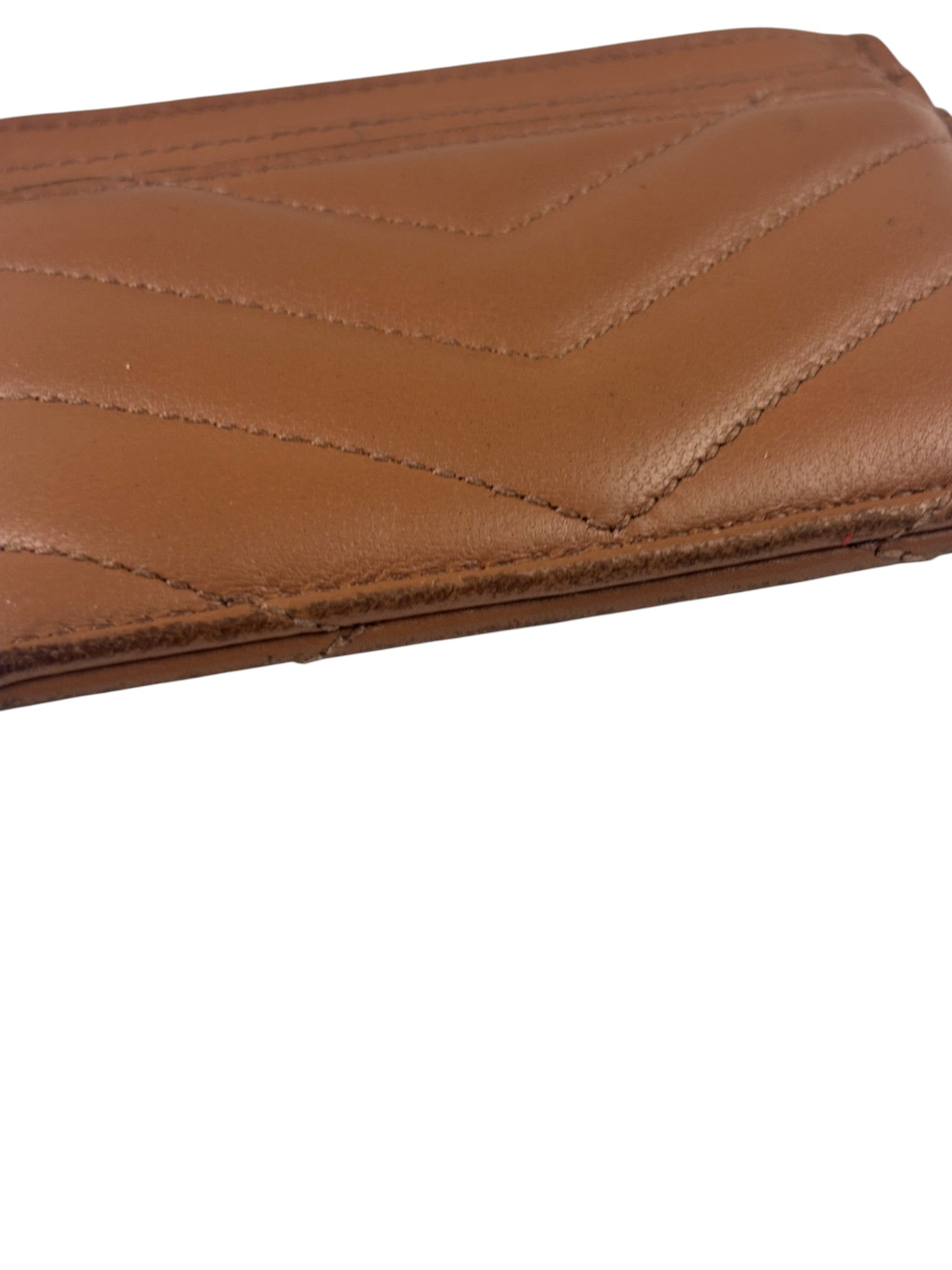 Yves Saint Laurent Dusty Rose Leather Cassandre Cardholder