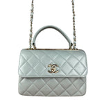 Chanel CC Trendy Blue Leather Flap Top Handle Bag