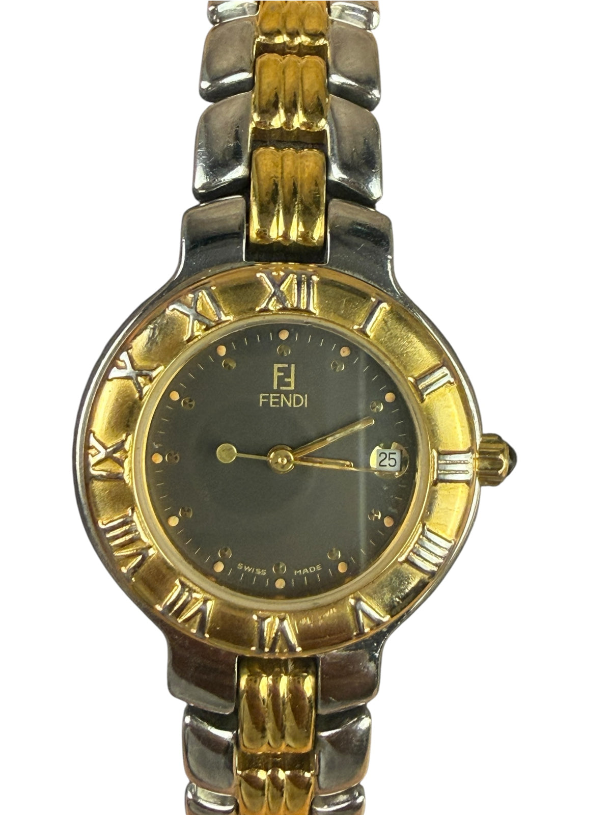 Fendi 900L Grey Dot Dial 2-Tone Band