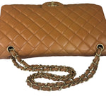 Chanel Caramel Brown Quilted Lambskin Large Shoulder Bag 2009
