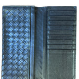 Bottega Veneta Black Intercciato Long Wallet