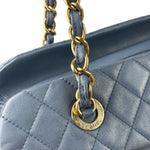 Chanel Blue Quilted Calfskin Iridescent Bowling Bag 2011