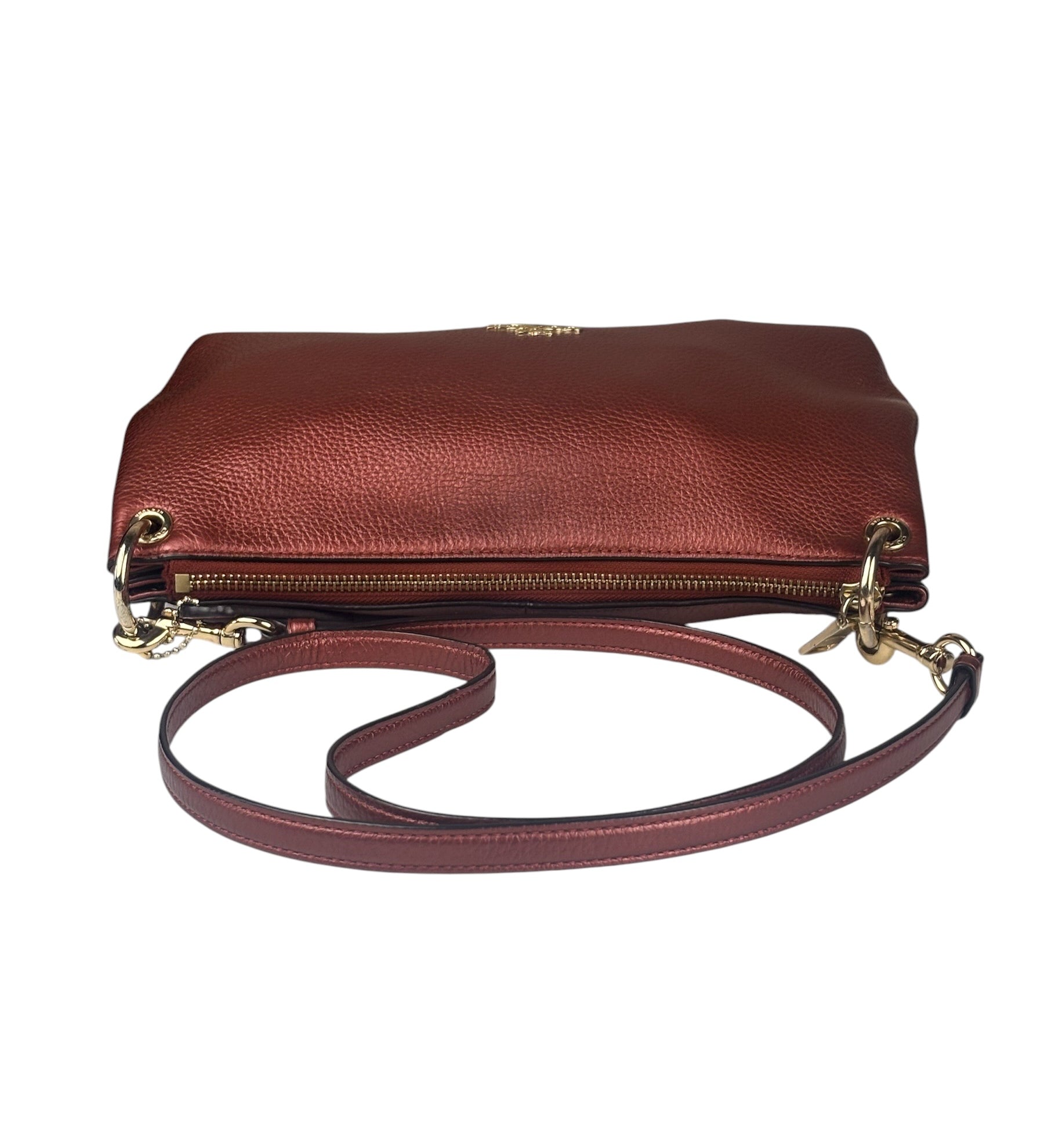 Coach Metallic Currant Leather Charley Crossbody