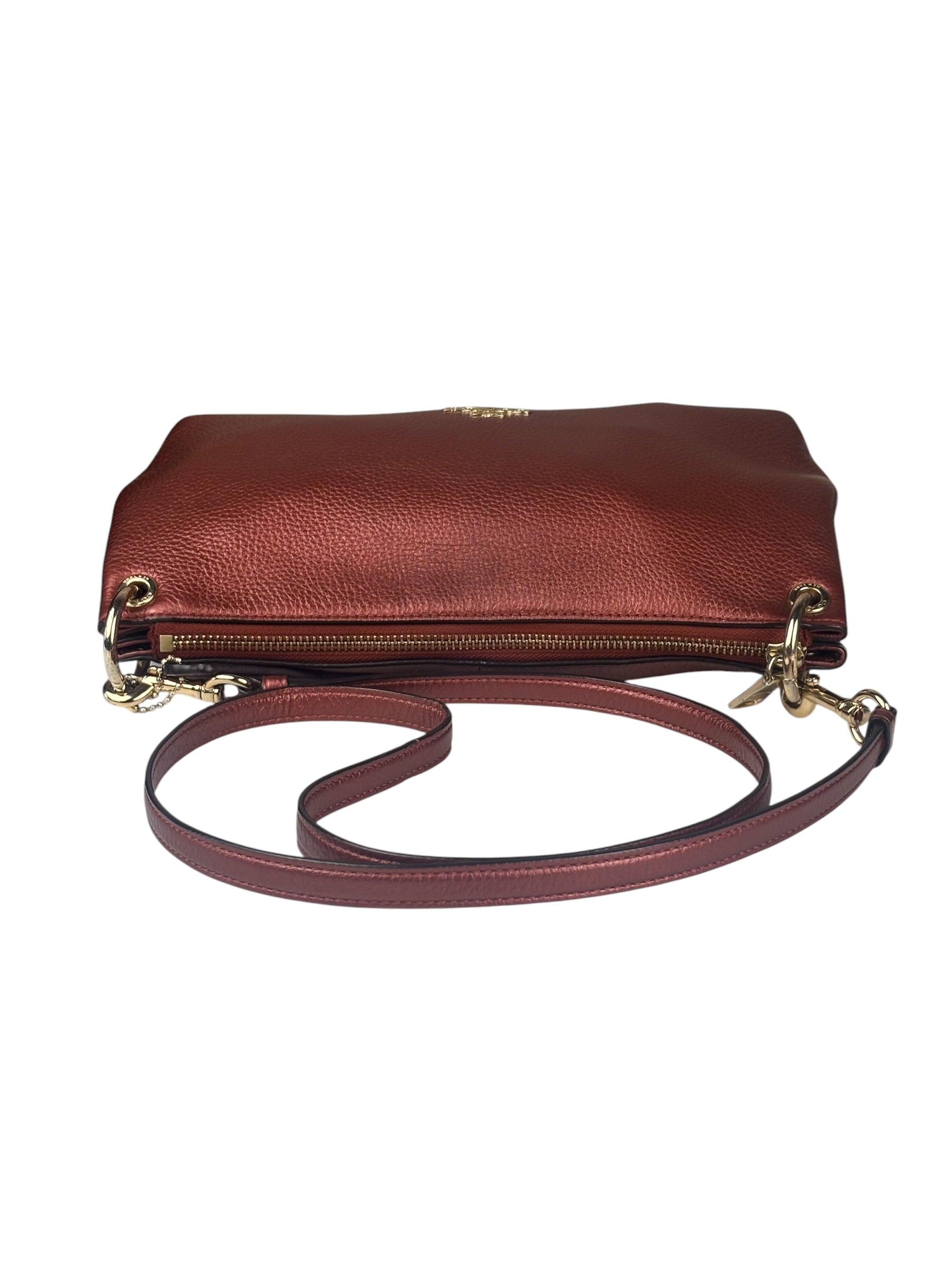 Coach Metallic Currant Leather Charley Crossbody