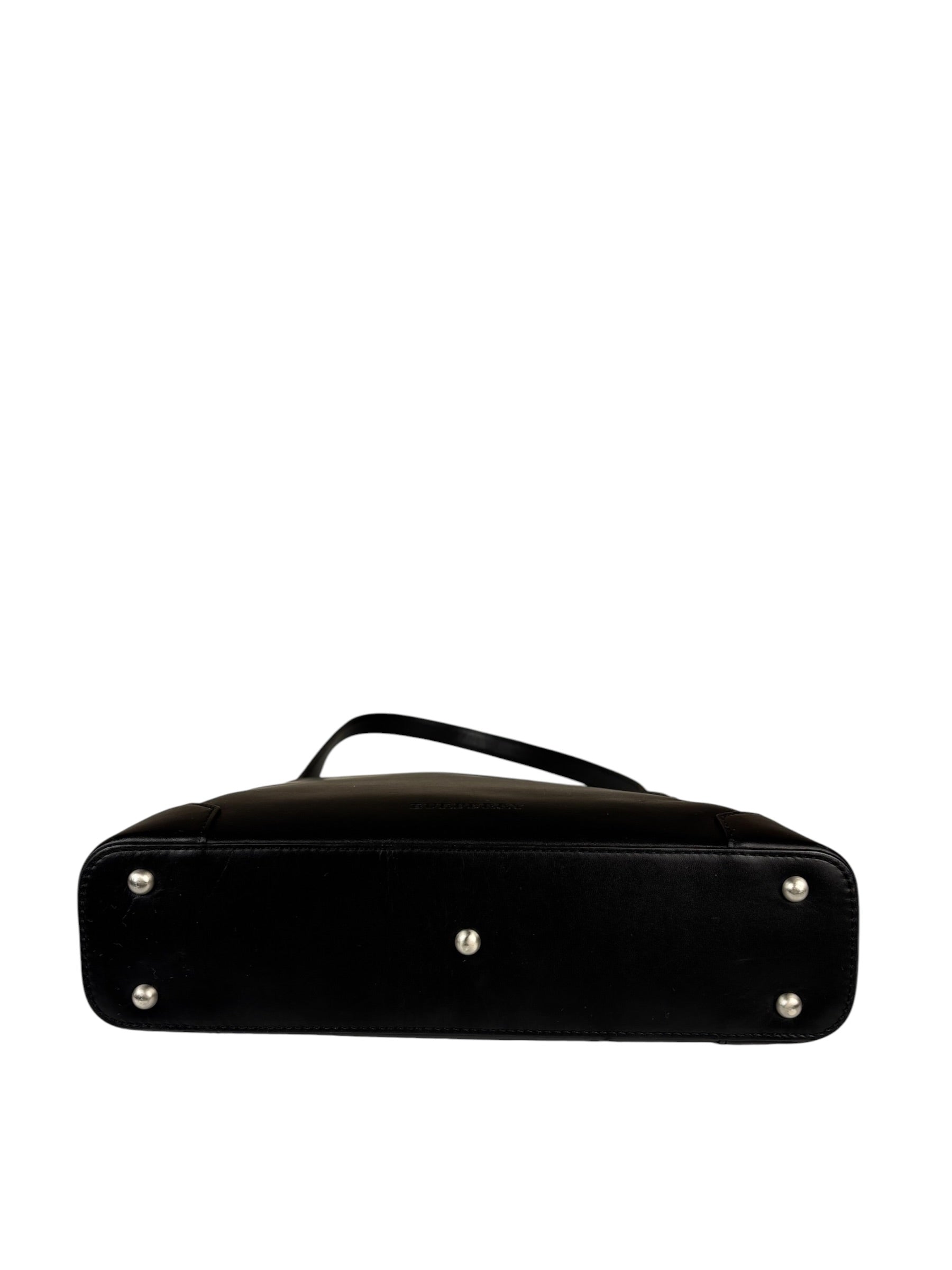 Burberry Black Leather Hobo Bag