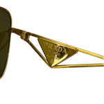 Prada Black/Gold PR A52S Rectangular Sunglasses