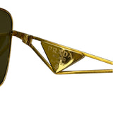 Prada Black/Gold PR A52S Rectangular Sunglasses