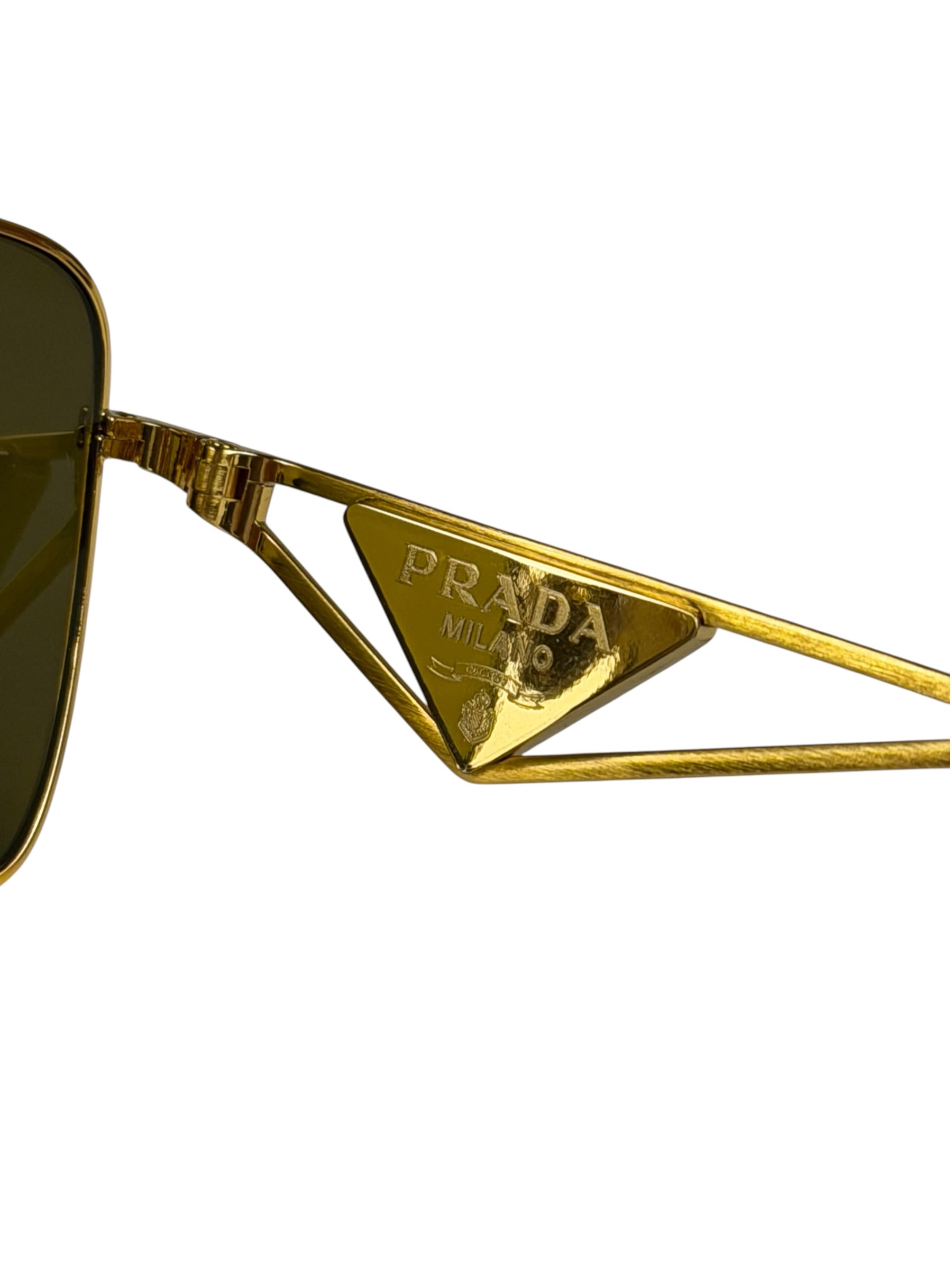 Prada Black/Gold PR A52S Rectangular Sunglasses