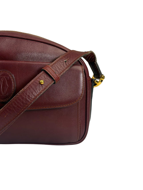 Cartier Burgundy Leather Must Line Camera Bag