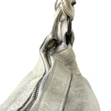 Balenciaga Grey Lambskin Day Moto Hobo Bag