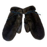 Vintage Brown Fur Mittens
