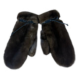 Vintage Brown Fur Mittens