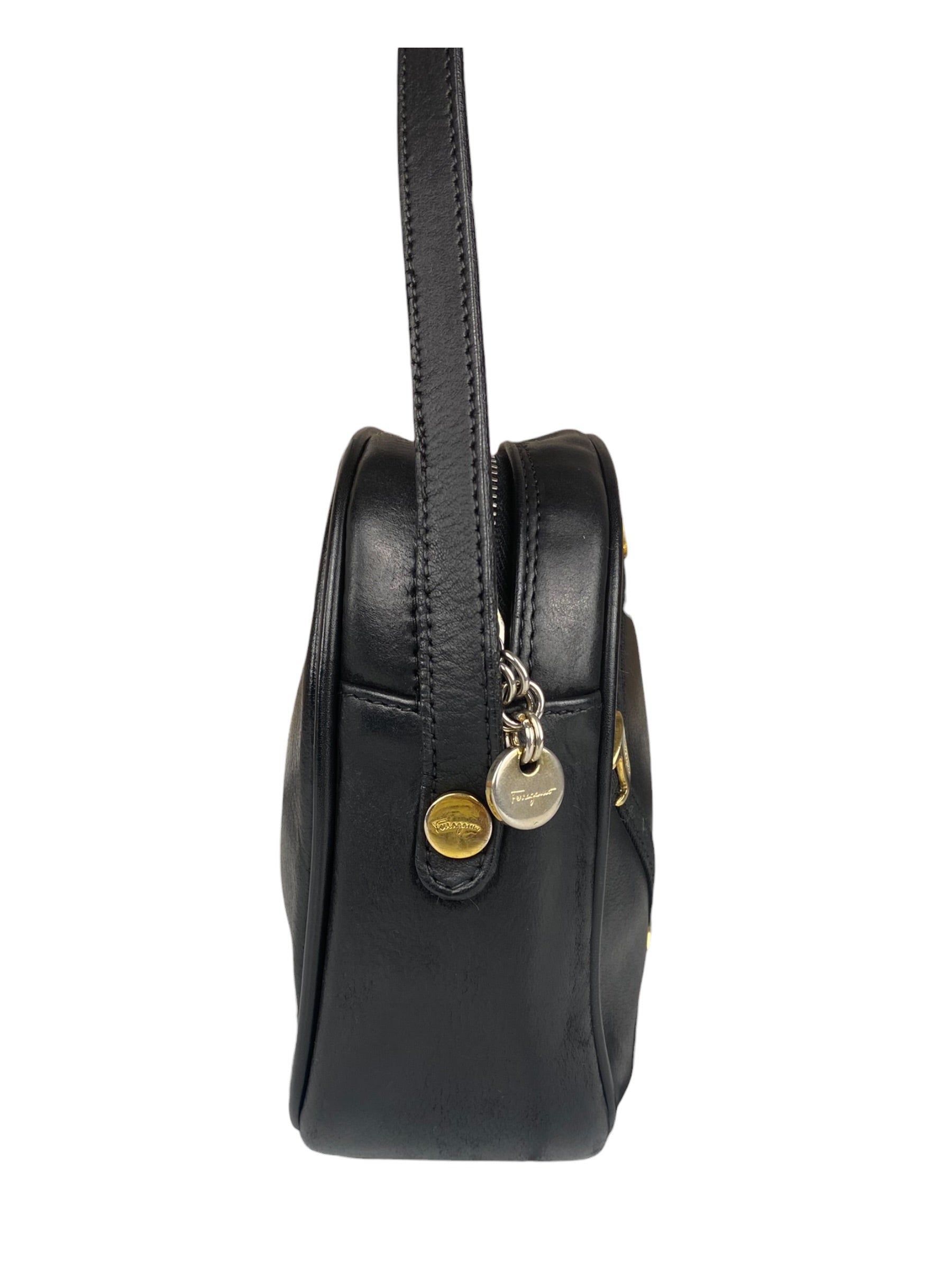 Ferragamo Black Leather Crossbody Bag