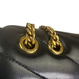 YSL Black Lambskin Matelasse Medium Loulou Shoulder Bag