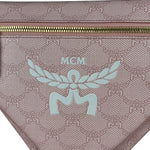 MCM Pink Triangle Logo Fold-Over Shoulder Bag