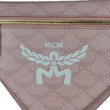MCM Pink Triangle Logo Fold-Over Shoulder Bag