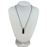 Christian Dior Vintage Logo Plate Pendant Necklace