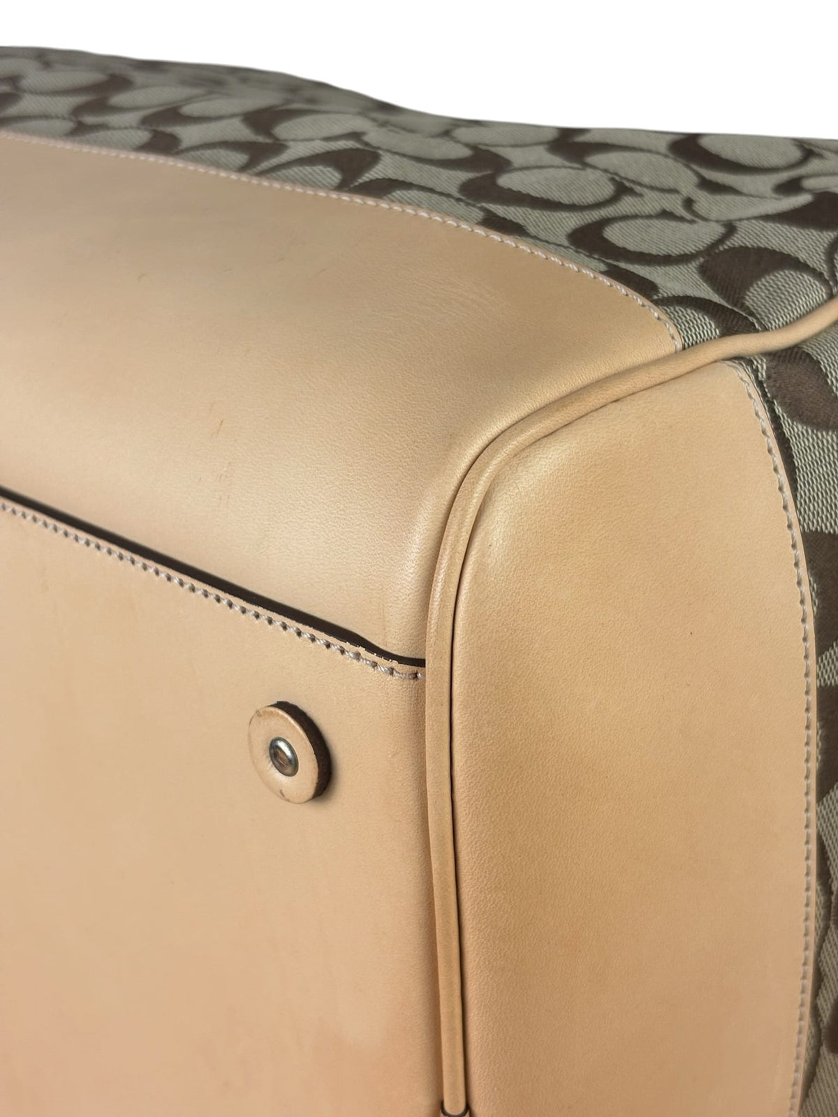 Coach Signature Jacquard Canvas Voyager Duffle Bag