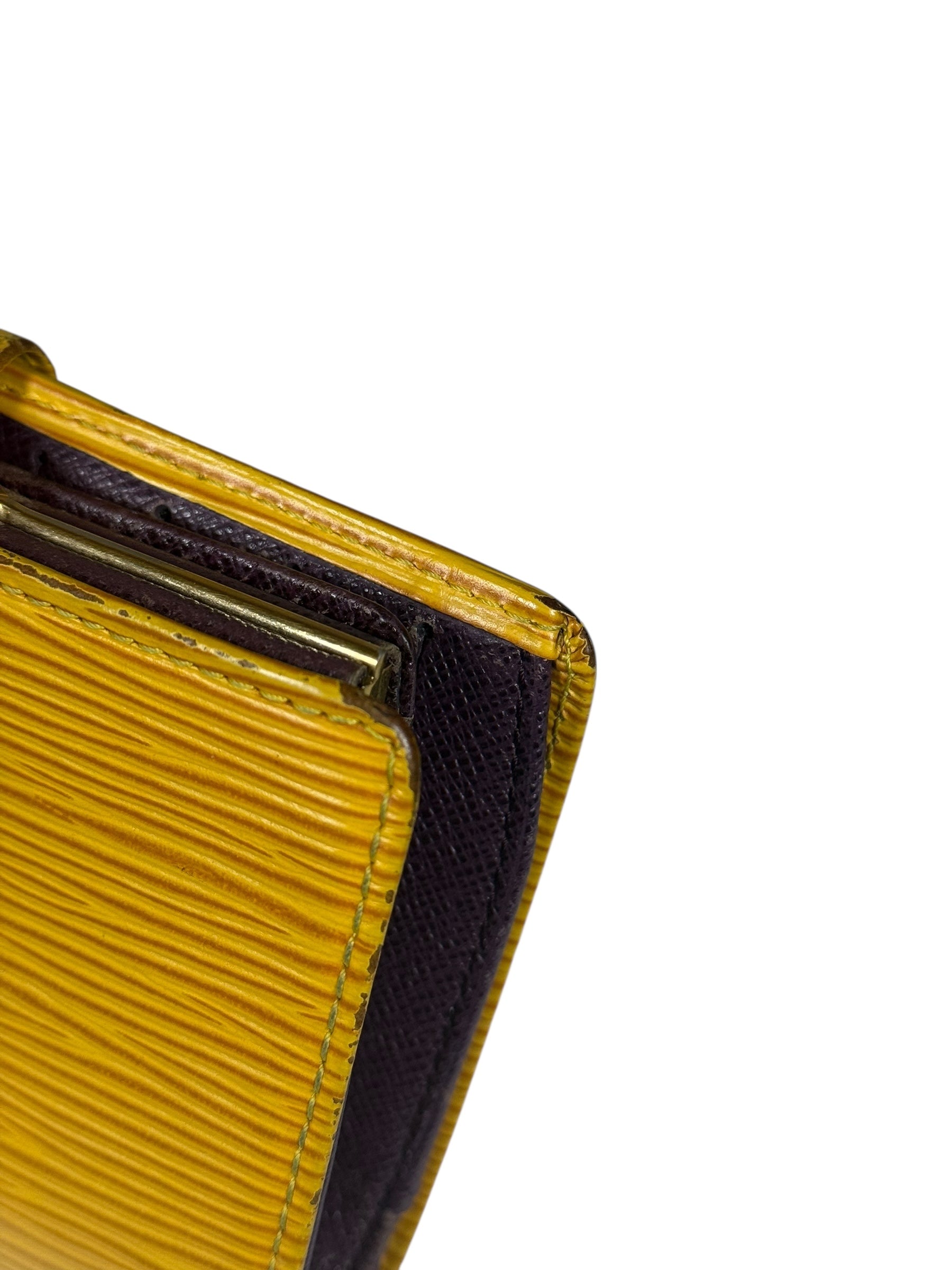 Louis Vuitton Epi Kiss Lock Wallet Yellow