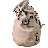 Balenciaga Baby Pink Leather Pompon Moto City 2Way Bucket Bag