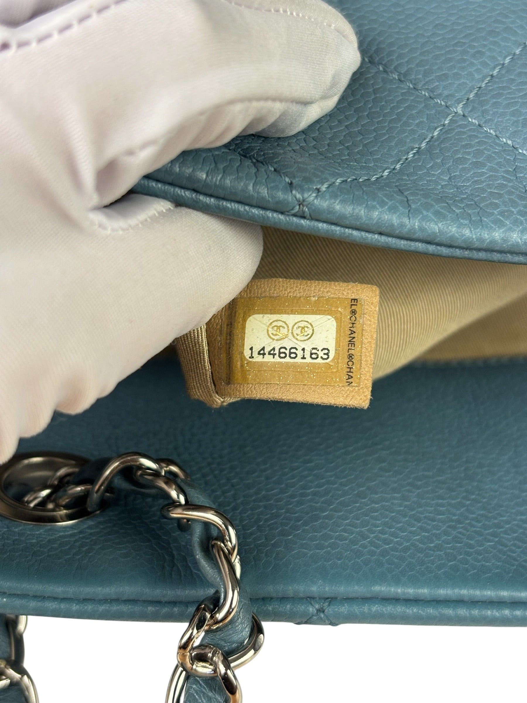 Chanel Blue Caviar Quilted CC Timeless Soft Shopper Tote 2010