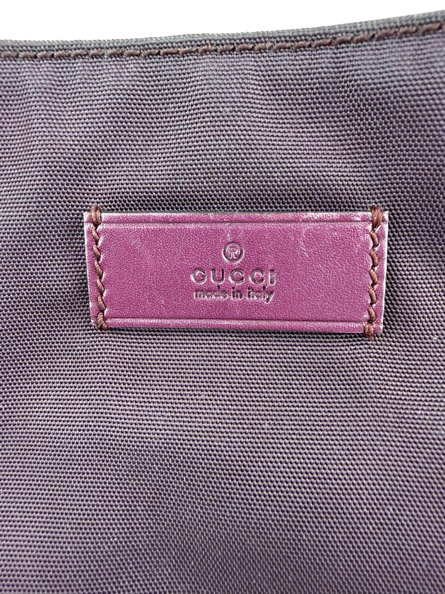 Gucci Vintage Purple Canvas Shoulder/Hobo Bag