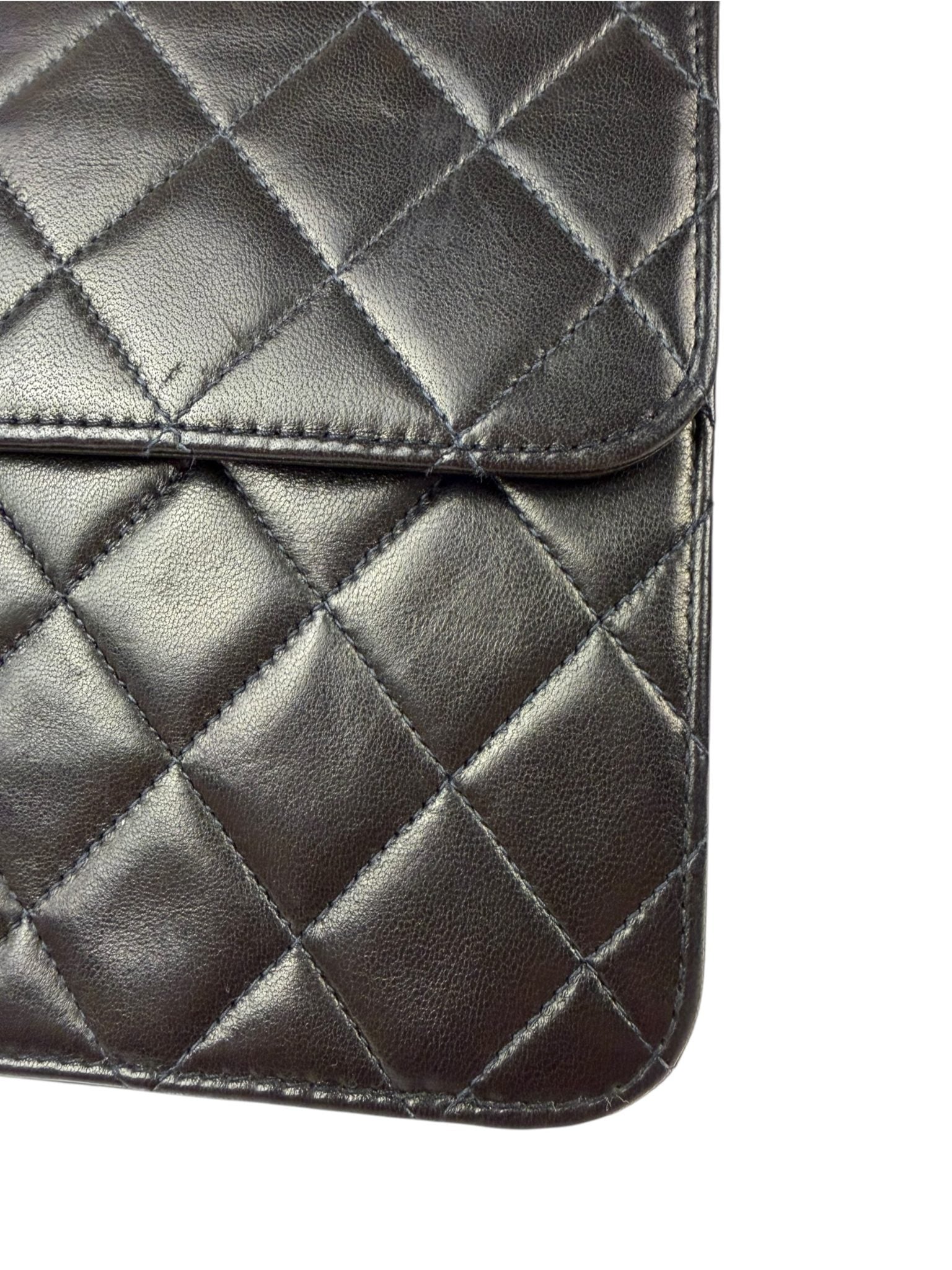 Chanel Balck Quilted Lambskin Square Flap 1991