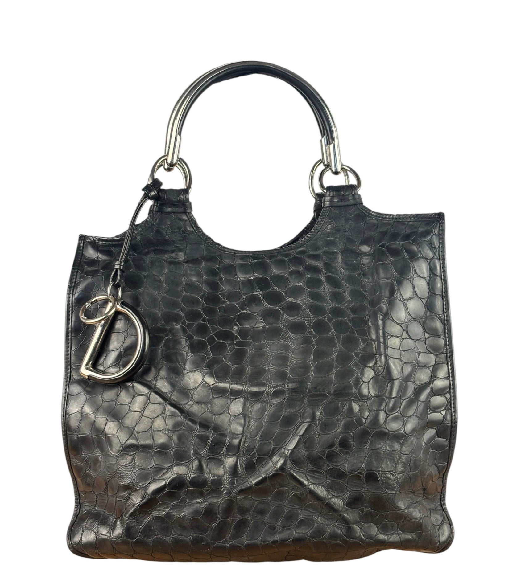 Christian Dior Vintage Croc Embossed 61 Tote
