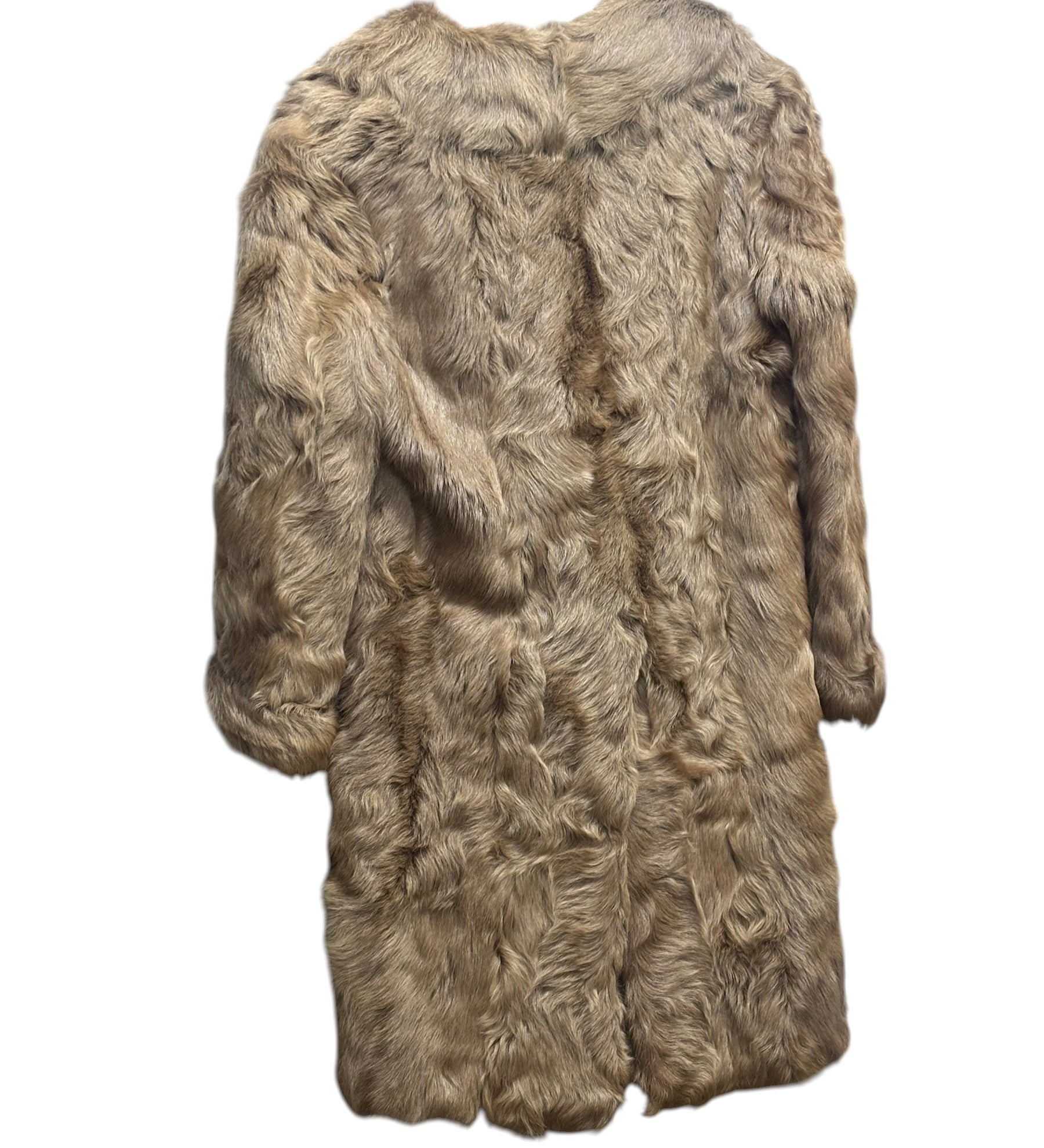 Vintage Multi-Tonal Light Brown Fox Fur Long Coat