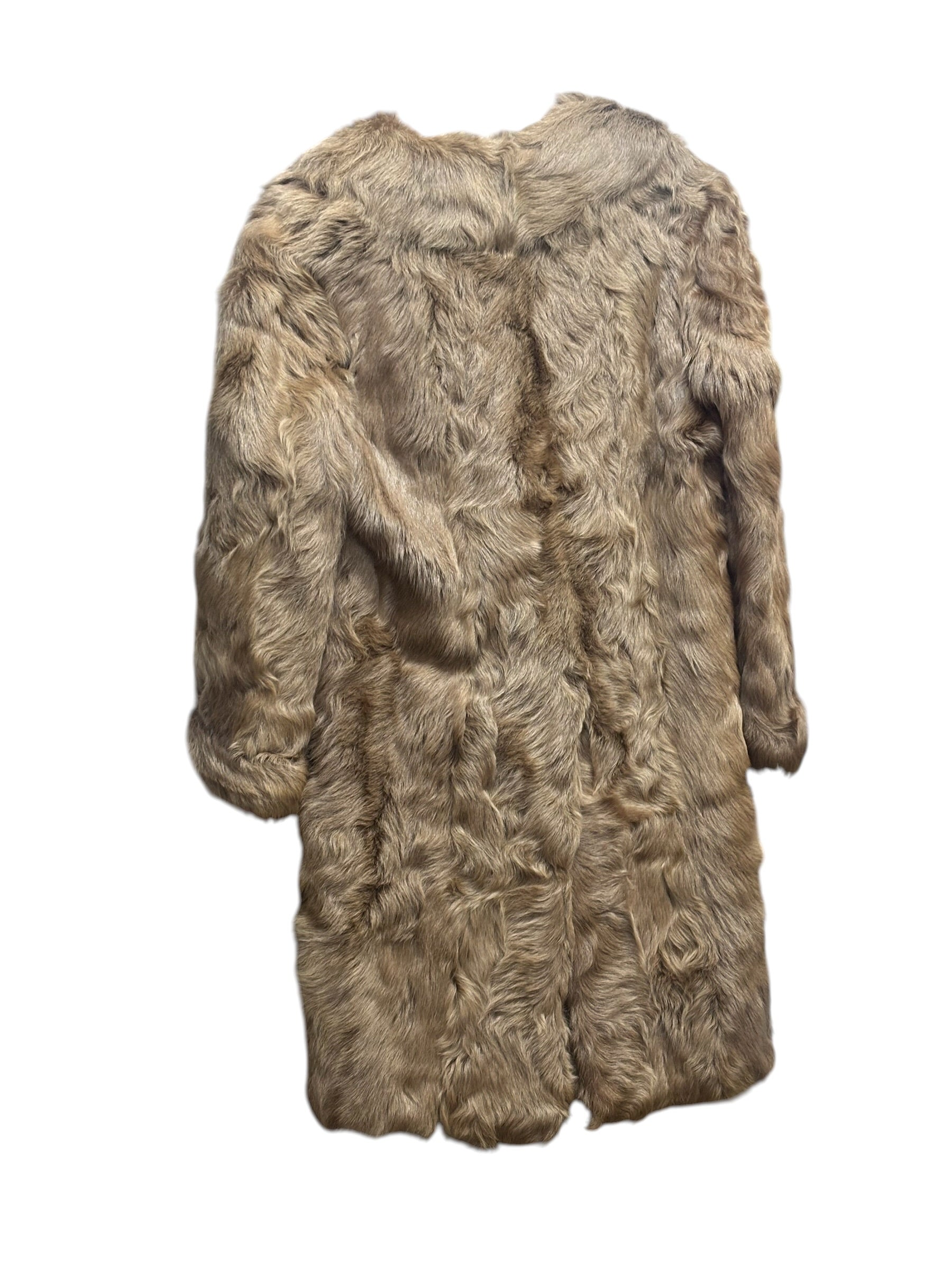 Vintage Multi-Tonal Light Brown Fox Fur Long Coat