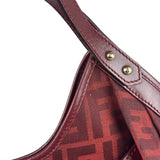 Fendi Red Leather Trim Zucca Chef Tote