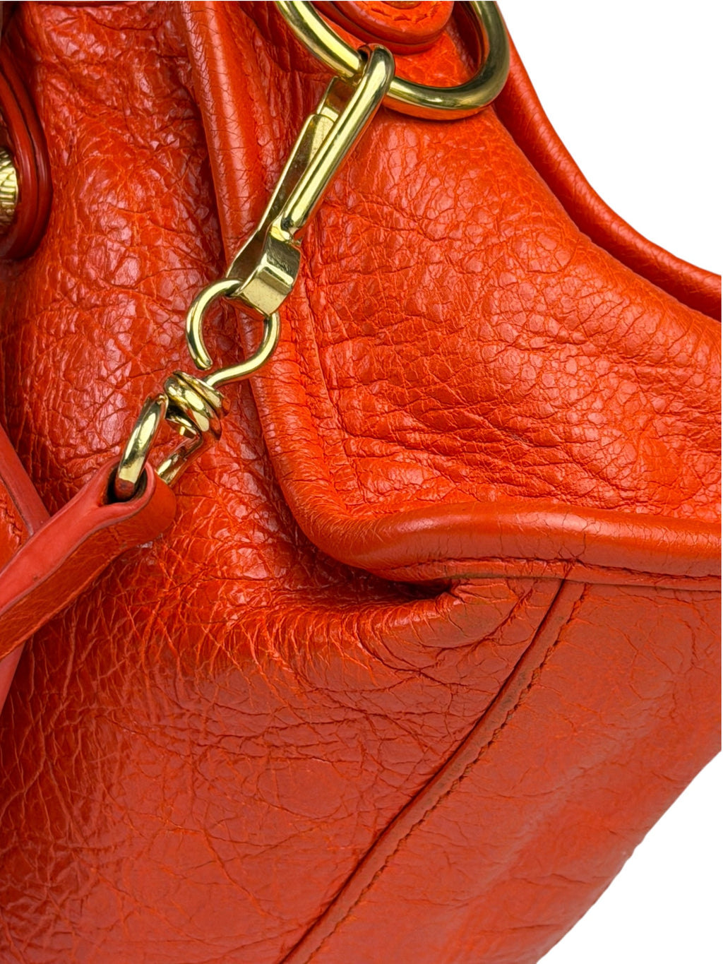 Balenciaga Red Leather Mini City Bag